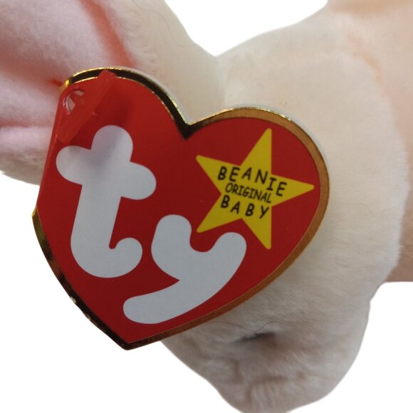 Ty Beanie Baby Nibbler Bunny Plush Toy 1999 Soft Beige Stuffed Animal Tags NEW - Picture 7 of 10